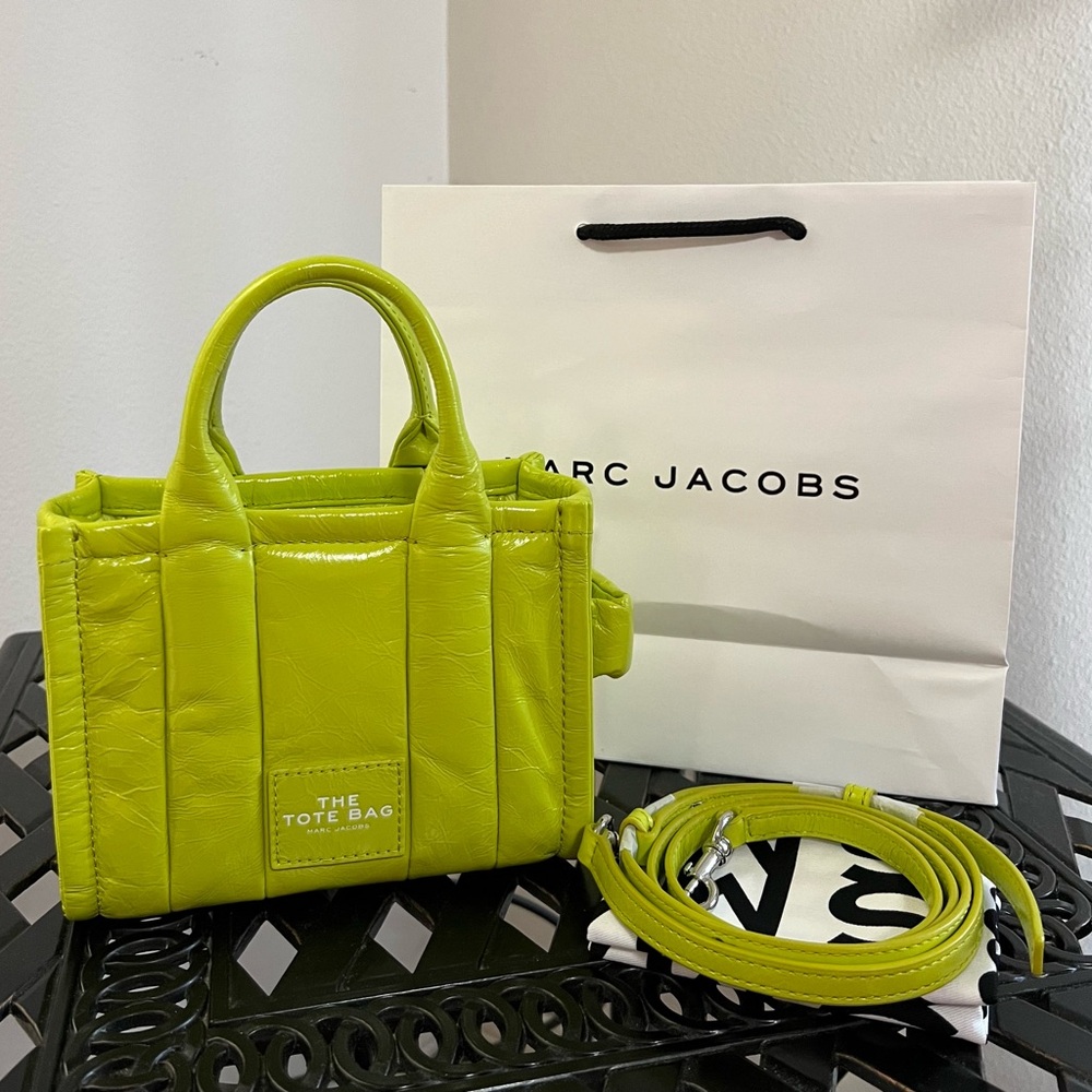 NWT Marc Jacobs Mini Tote Bag in Acid Lime Color